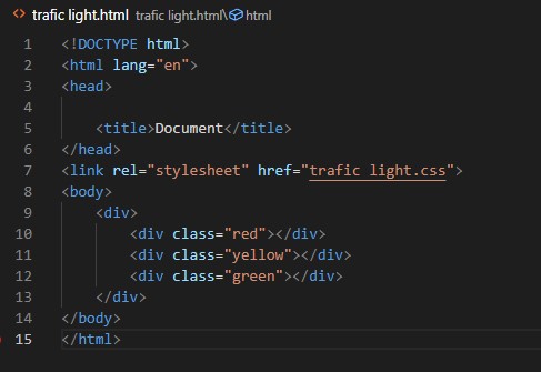 Traffic light html code